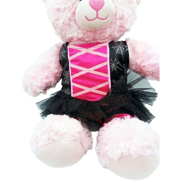 Pink Teddy Spiderweb Glitter Tutu Striped Pants Build a Bear Plush 15" Blue Eyes - Picture 11 of 16